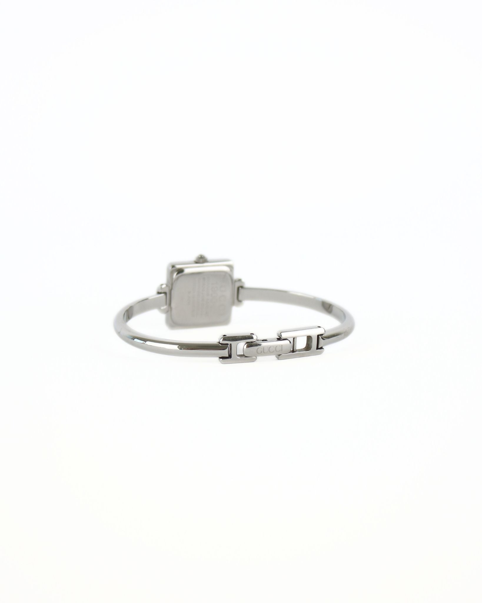 Square Face Silver Bangle Wristwatch