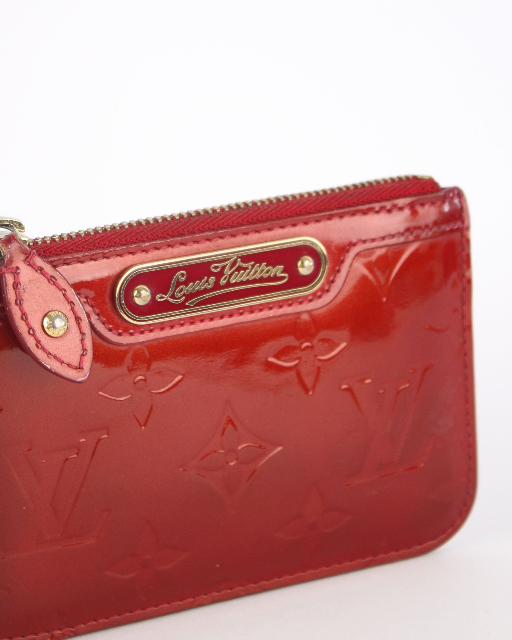 Red Monogram Vernis Coin Purse