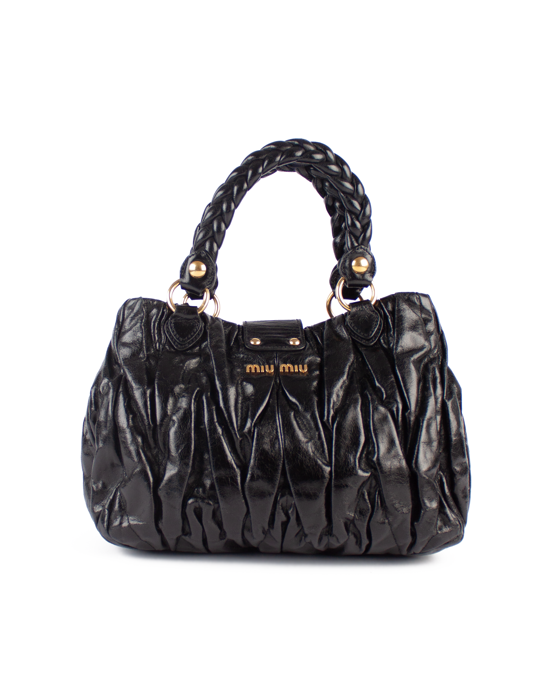 Black Matelasse Bauletto Aperto Bag