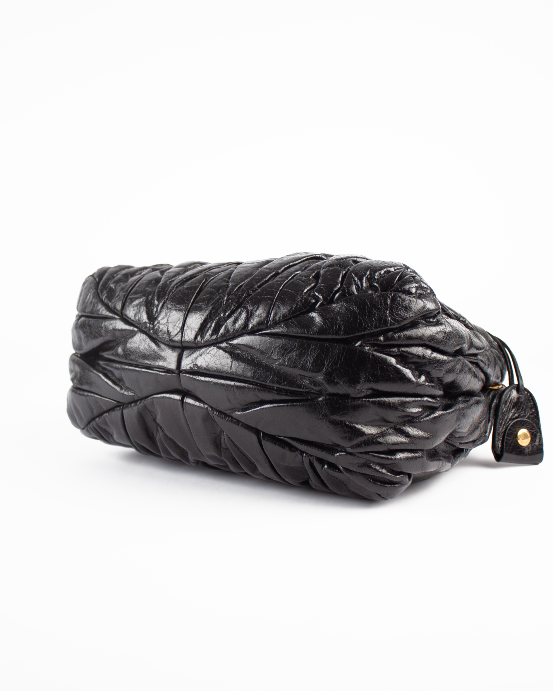 Black Matelasse Bauletto Aperto Bag