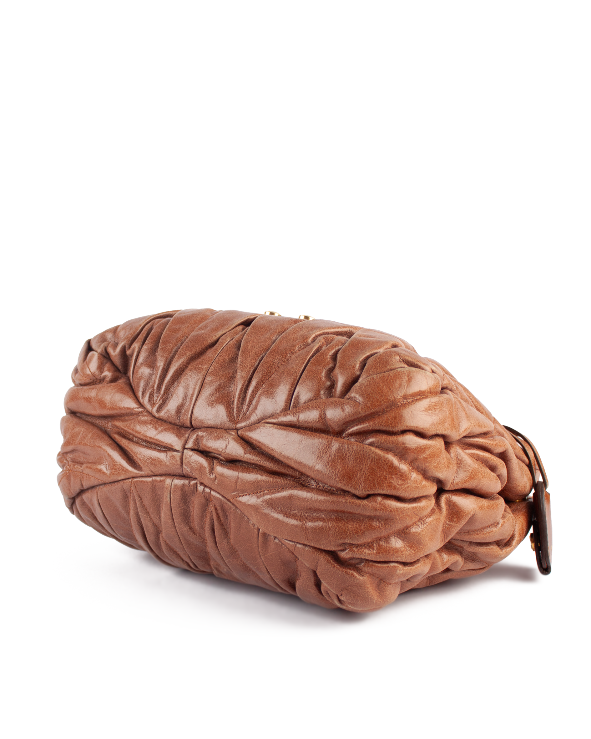 Tan Matelasse Matelasse Bauletto Aperto Bag