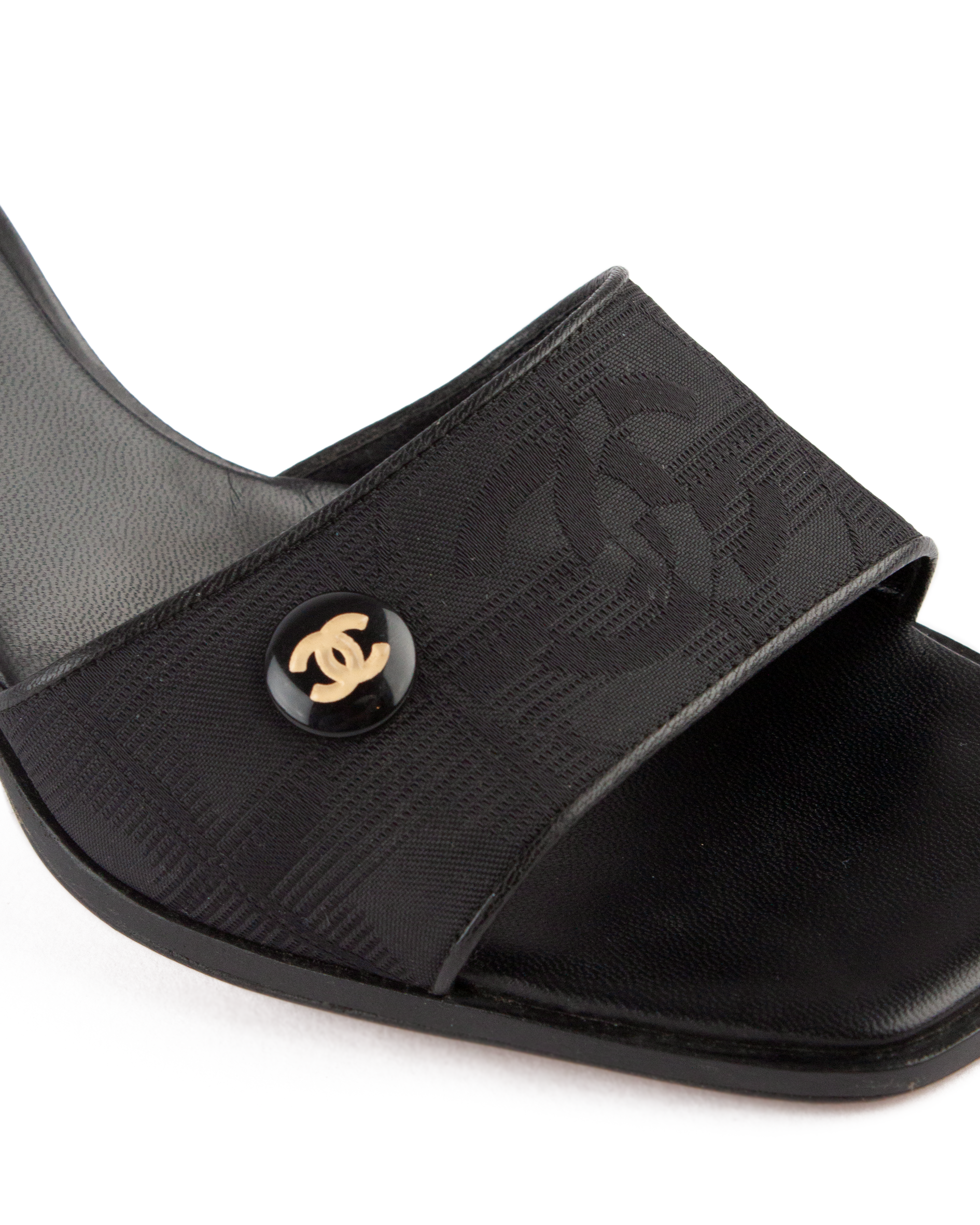 Vintage Black CC Mules
