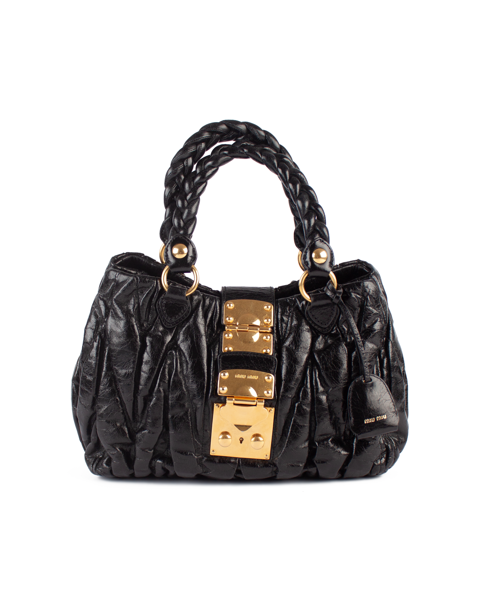 Black Matelasse Bauletto Aperto Bag