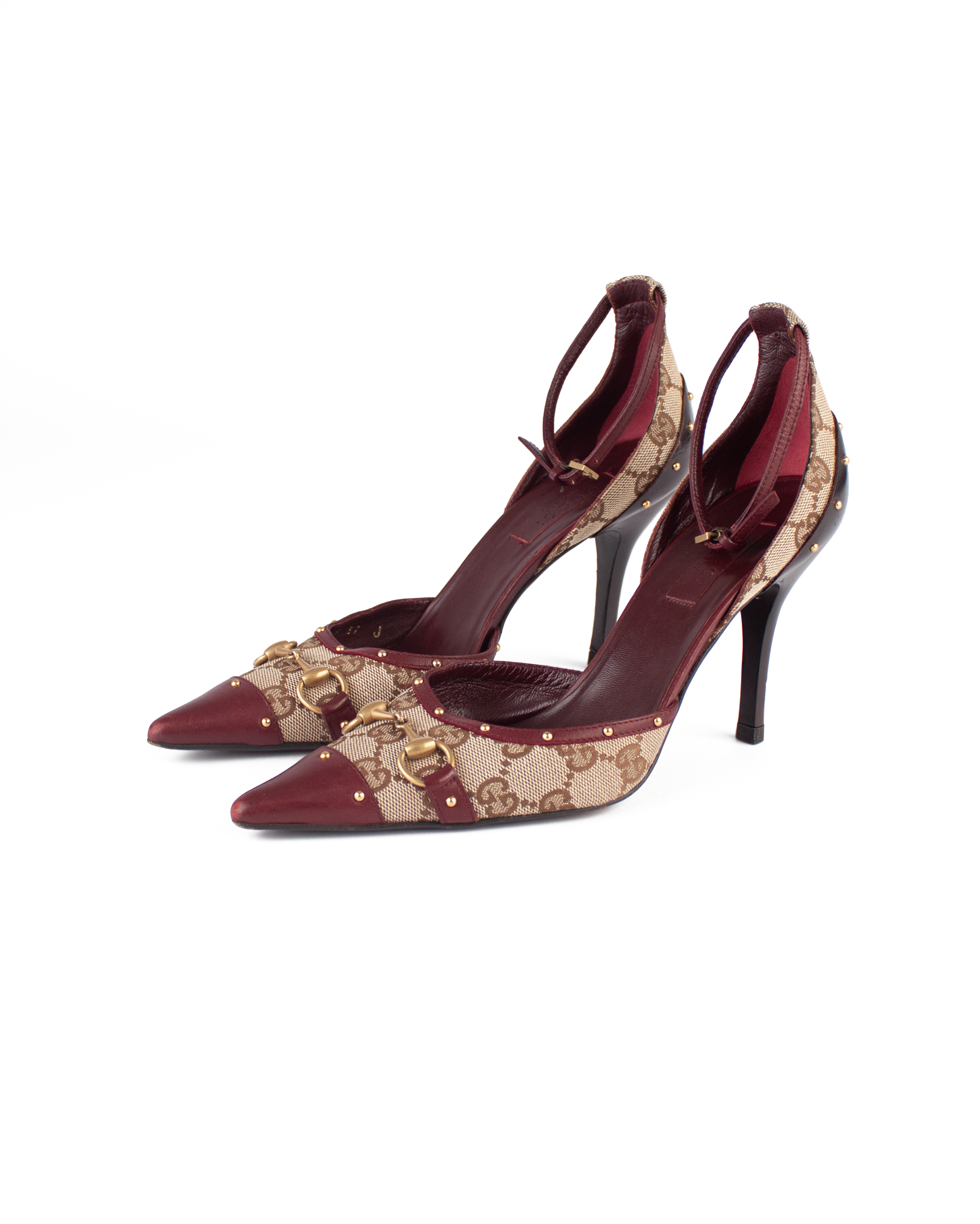 Vintage GG Monogram Horsebit Stud Pumps