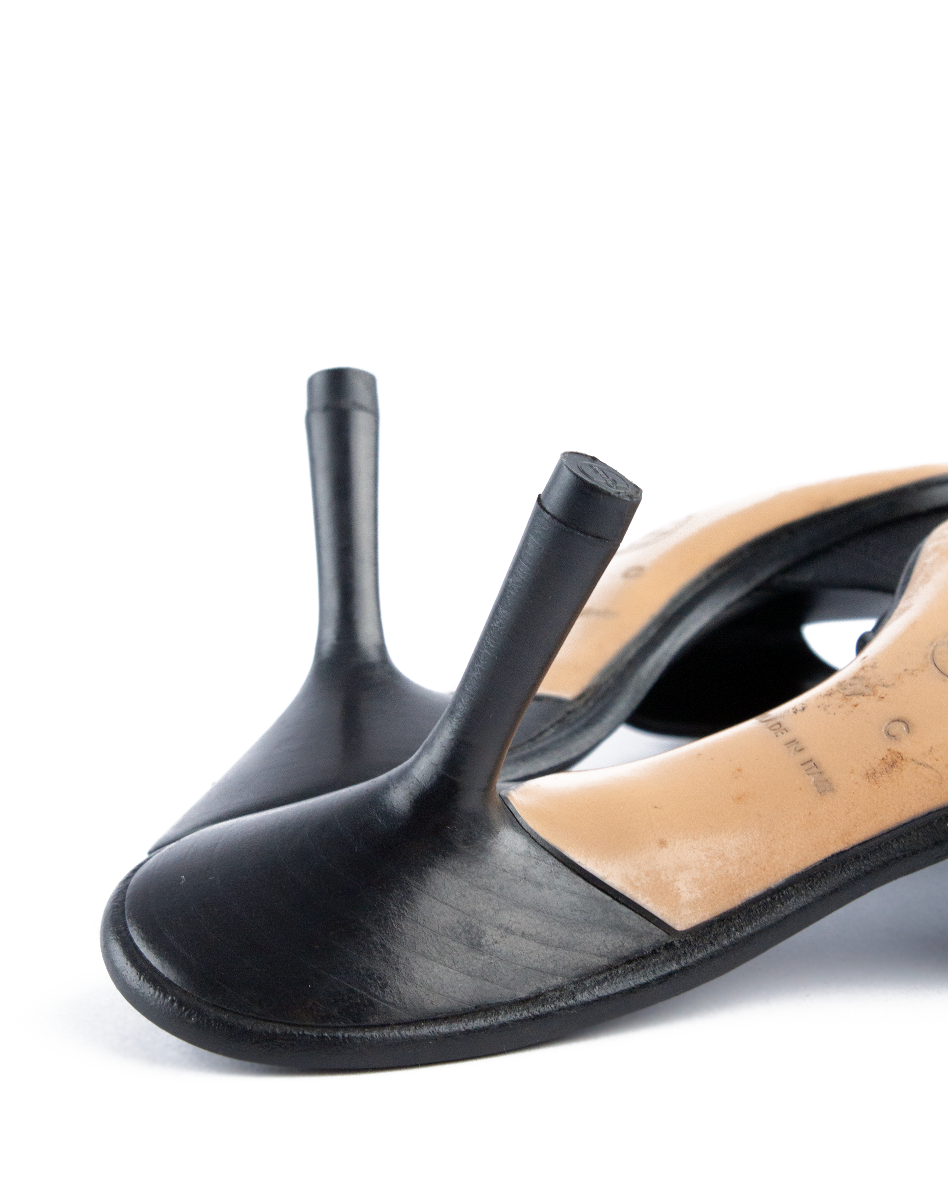 Vintage Black CC Mules