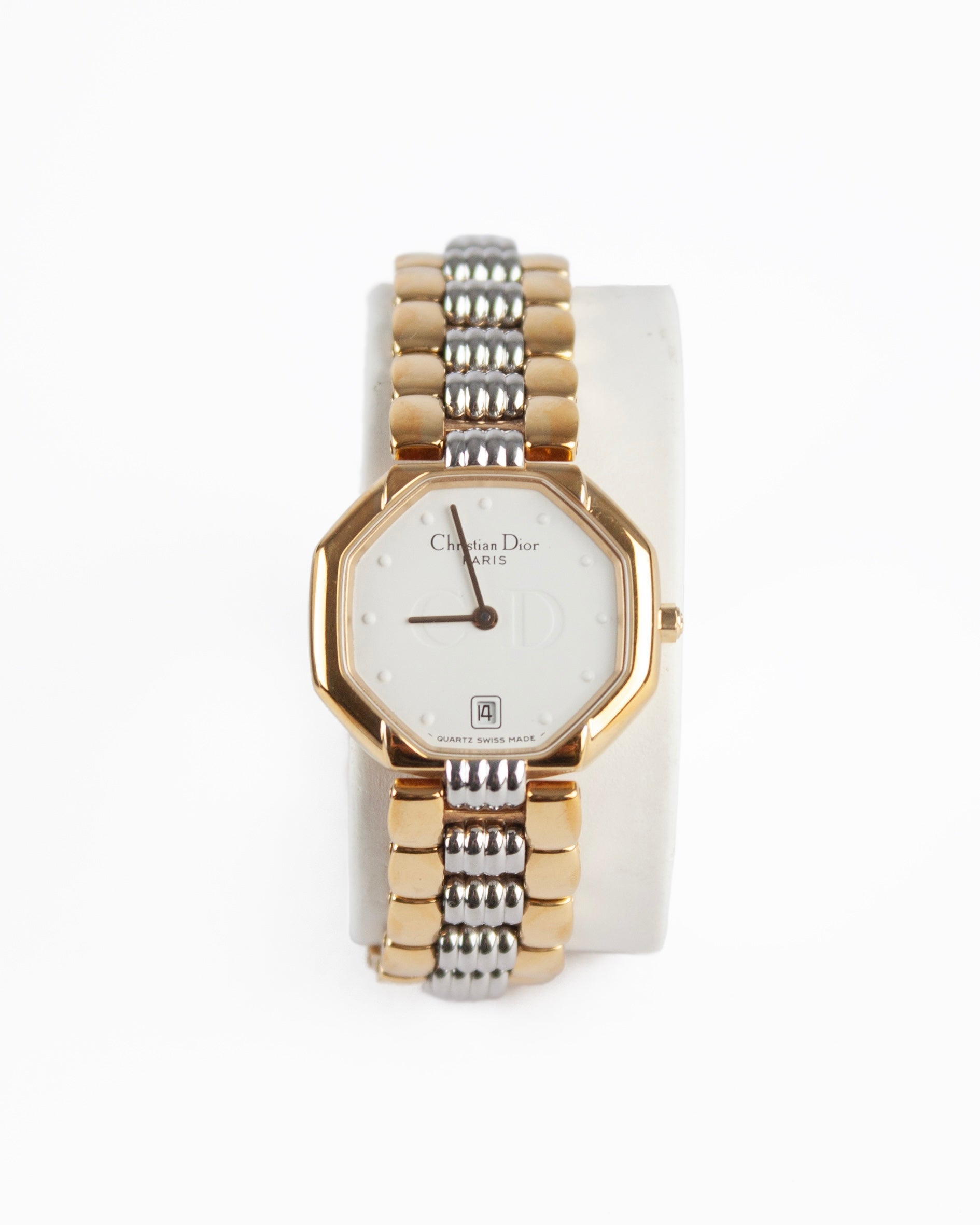 Vintage Octagon Gold Plated Dual Tone Watch