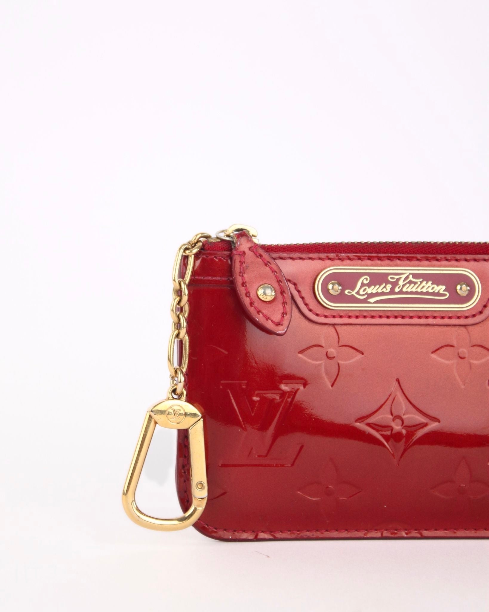 Red Monogram Vernis Coin Purse