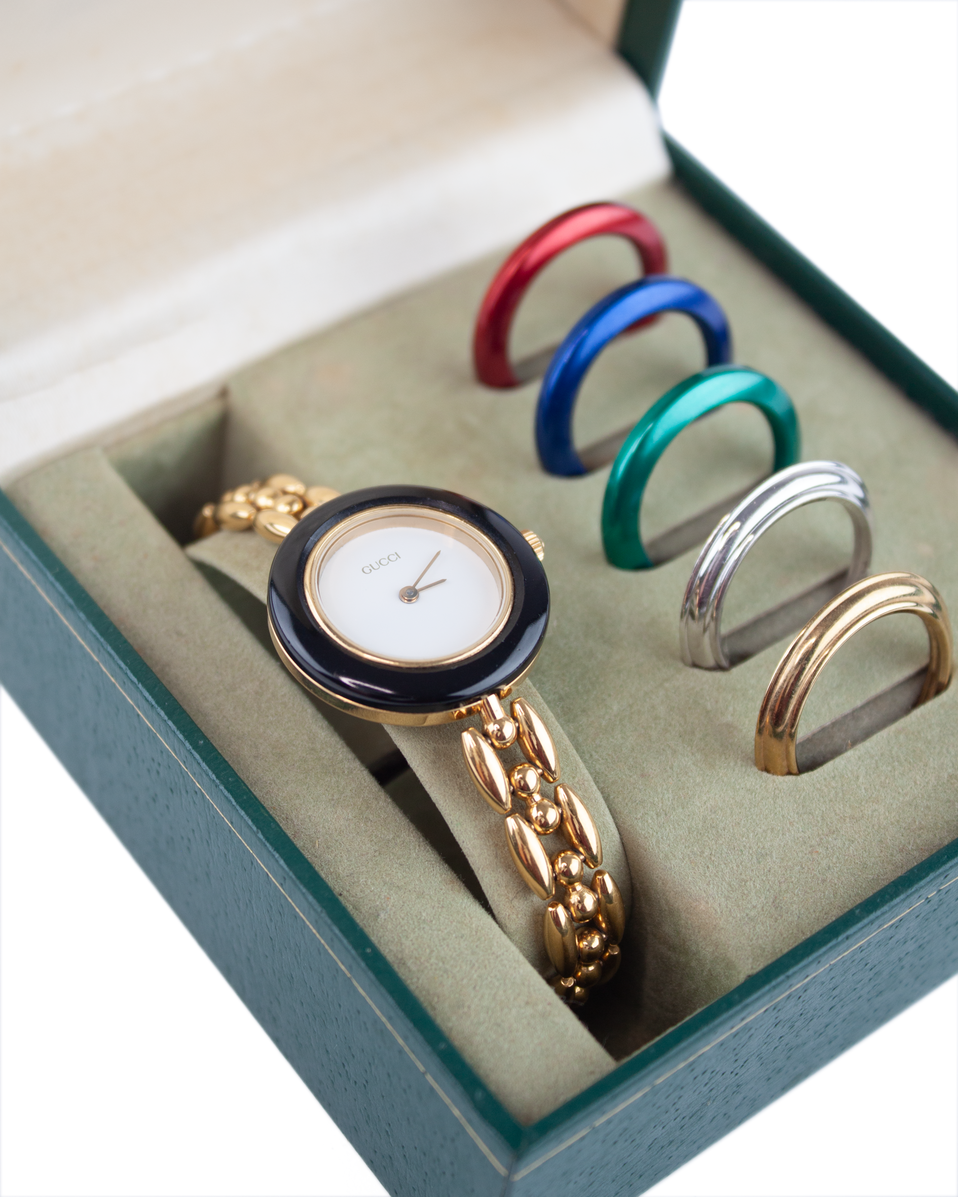 Interchangeable Gold Bezel Chain Watch - 6 Colours