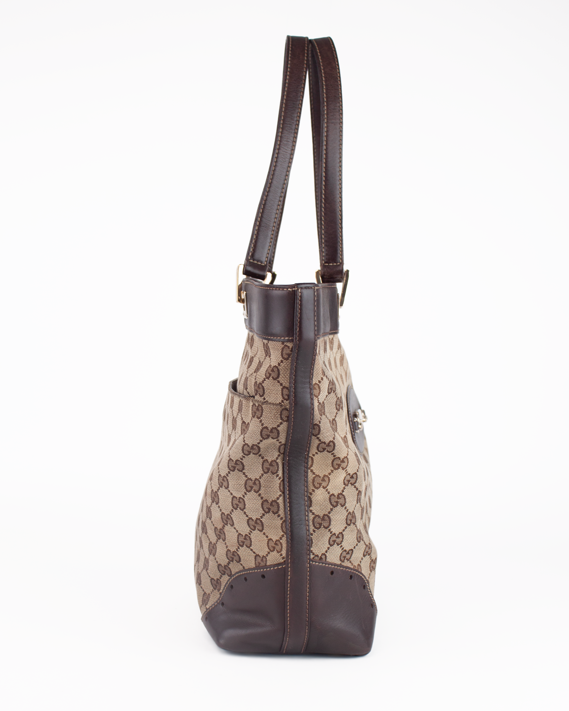 GG Canvas Tote Bag Brown