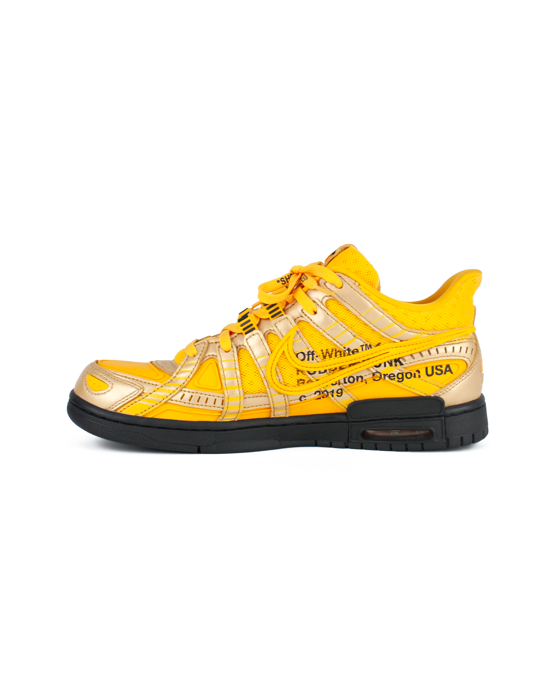 Off White x Nike Rubber Dunk 'University Gold'