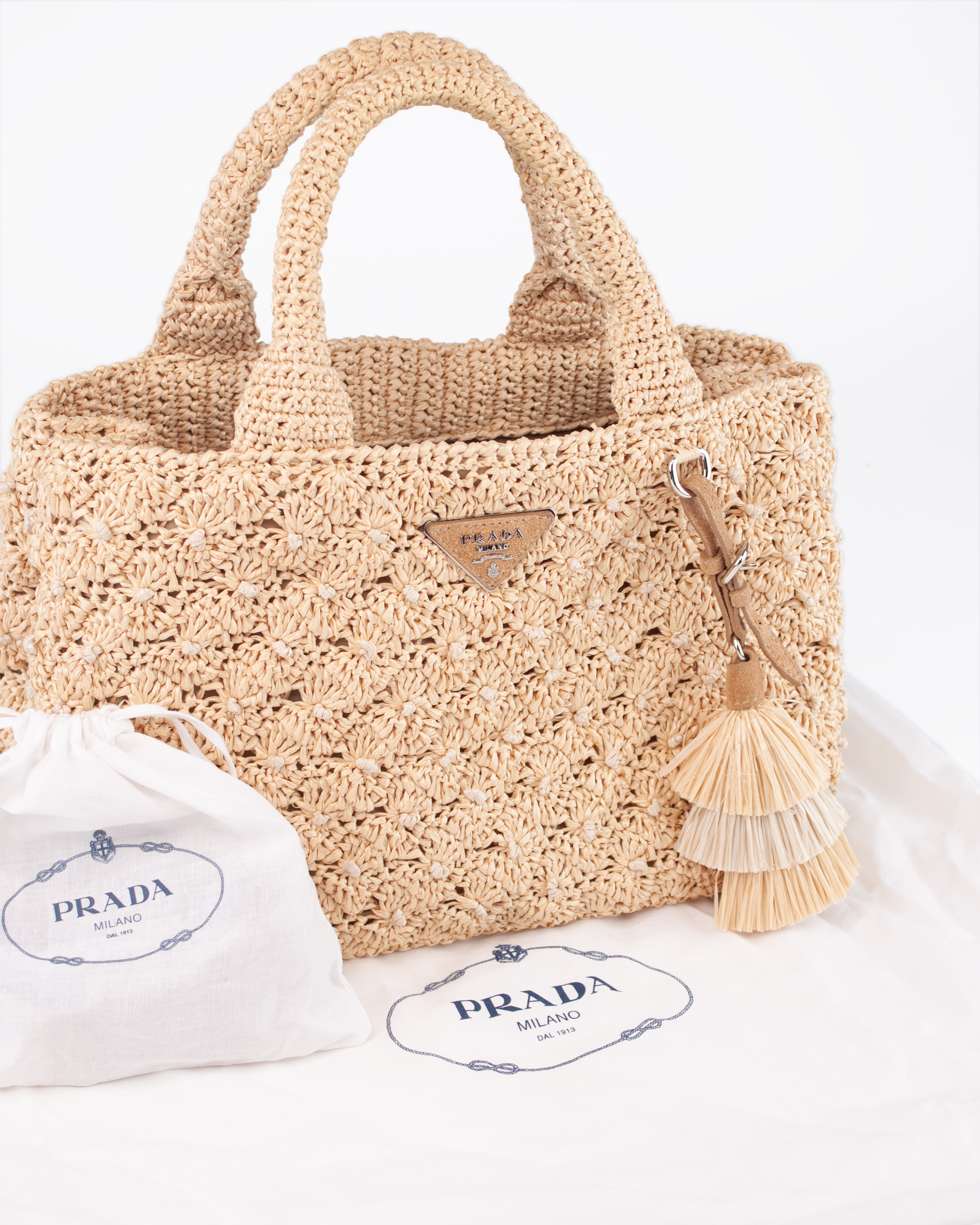 Raffia Satchel Bag