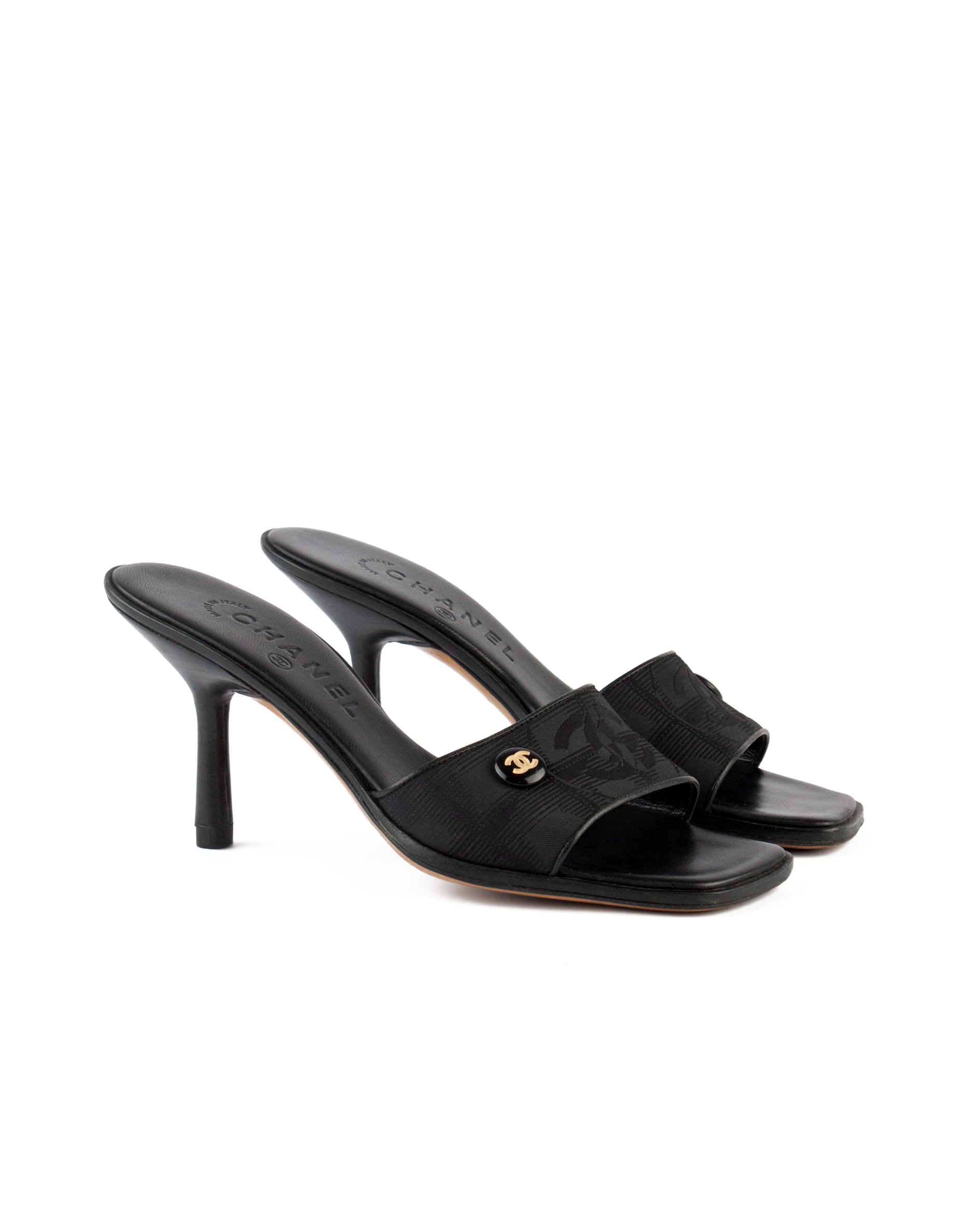 Vintage Black CC Mules