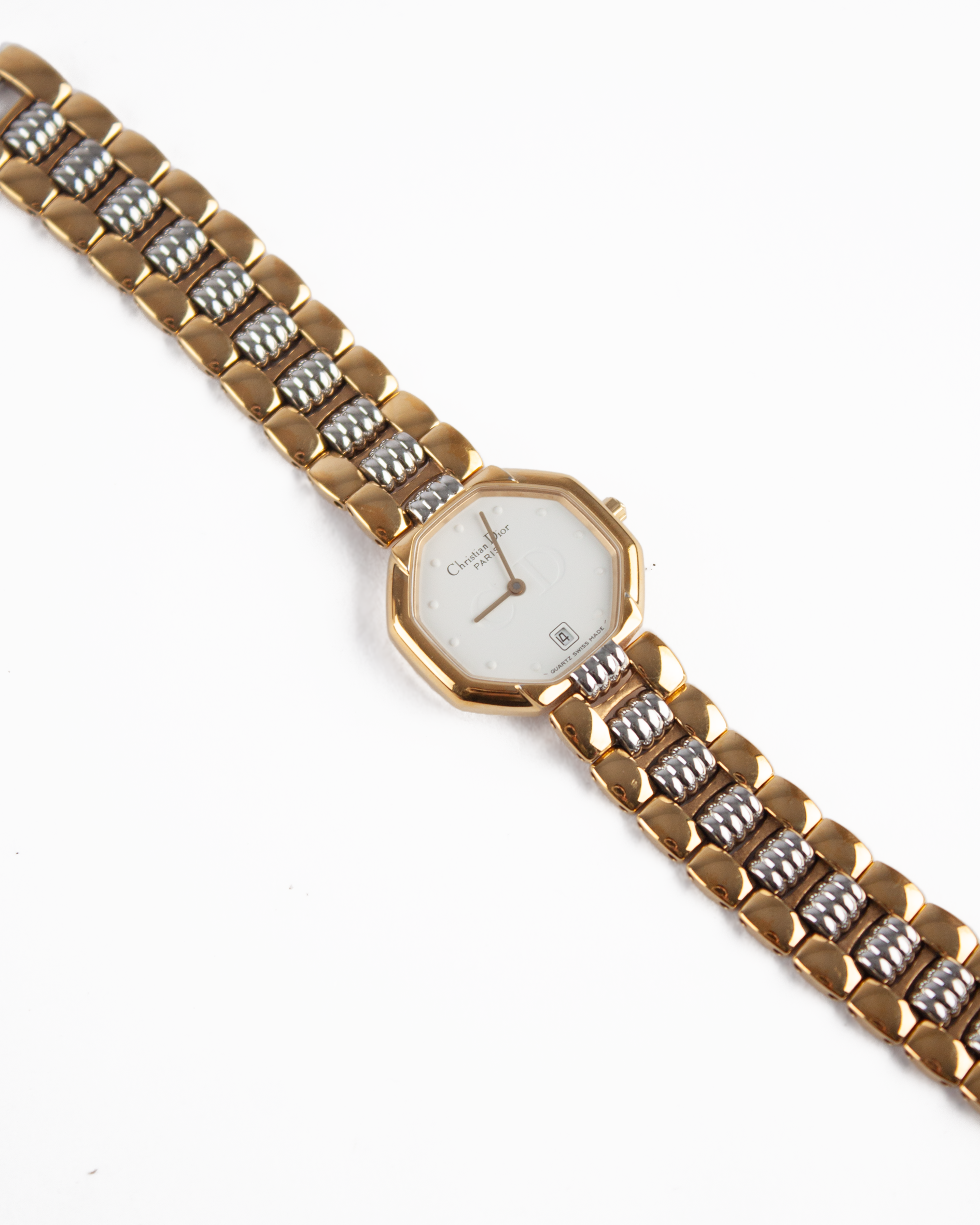 Vintage Octagon Gold Plated Dual Tone Watch
